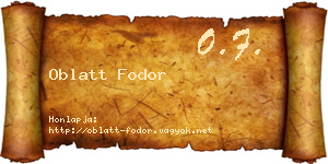 Oblatt Fodor névjegykártya